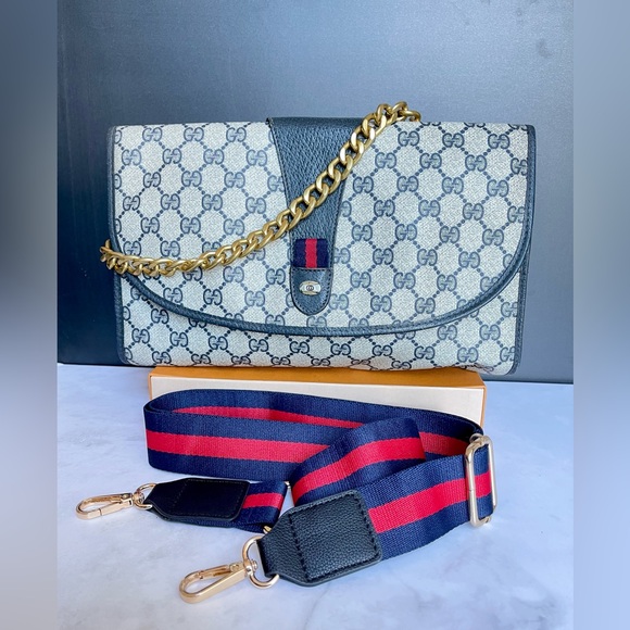 Authentic Gucci vintage web sherry line sherry line clutch bag 89.01.031 (B1020) - Picture 1 of 15